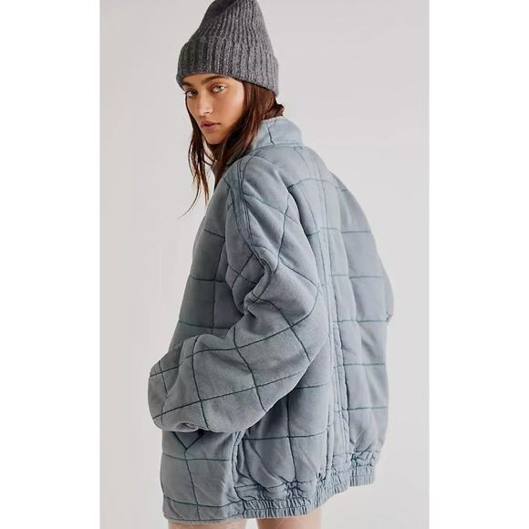 Free People Dolman Quilted Knit Jacket Top Oversized Slouchy Size XL X-Large - Picture 2 of 8